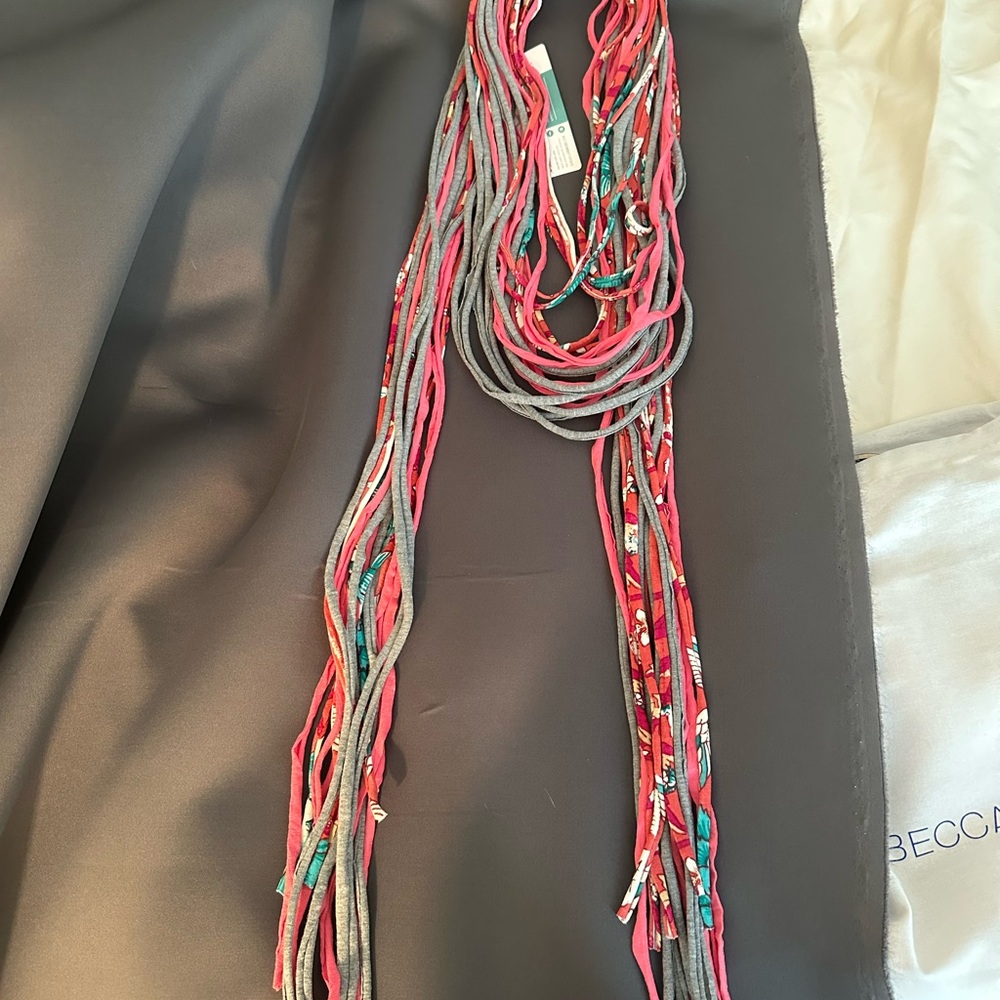 Bella Donna “Shreds” Unique Multicolor Necklace/scarf in Soft  Cotton. NWT